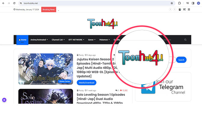 Click on the given link to be redirected to the Toonhub4u website
