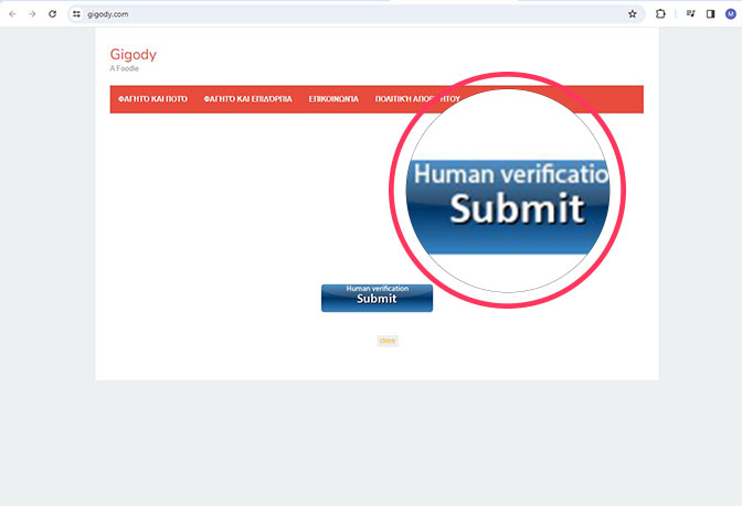 Click on the human verification Submit button