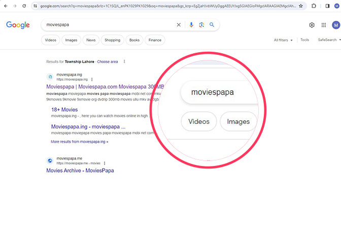 Type moviespapa in the address bar and hit enter