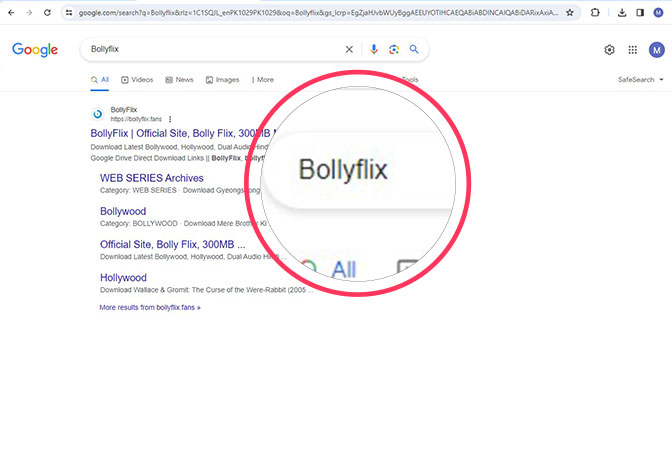 Visit the Bollyflix website