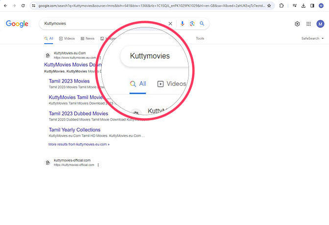 Visit the Kuttymovies website