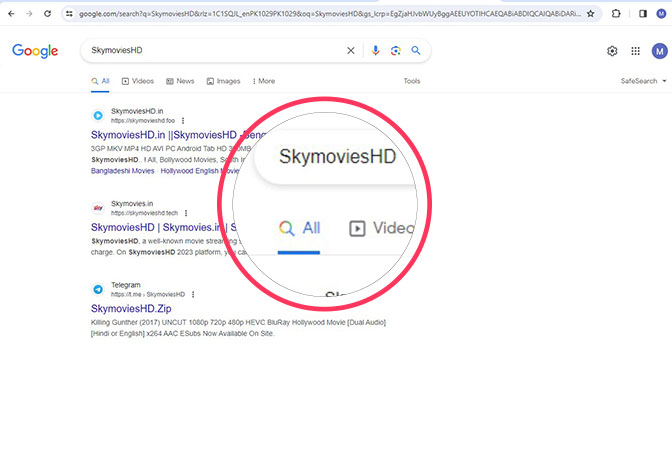 Visit the SkymoviesHD website