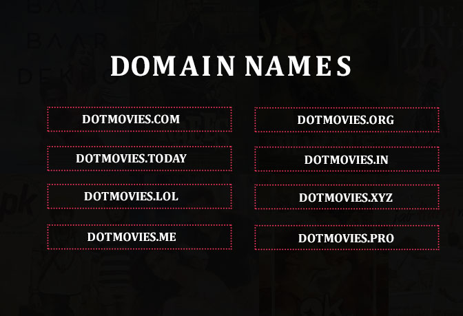 different domain names used for dot movies