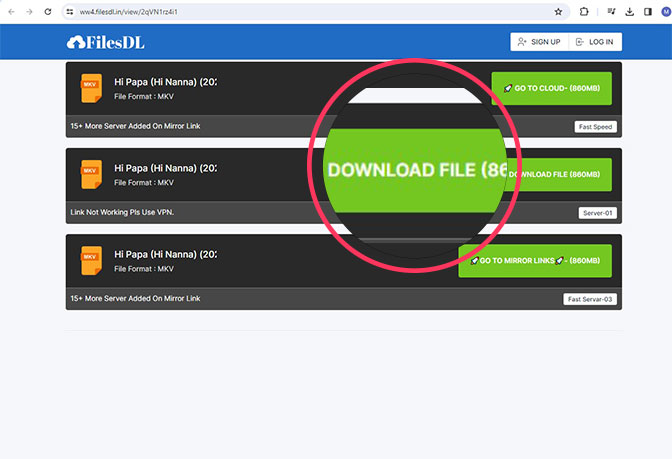on a new page click download File