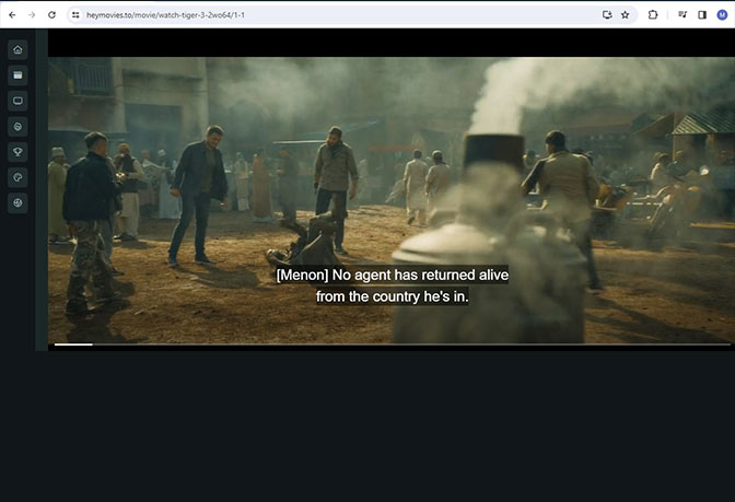 play button on the video player to start streaming the movie or TV show