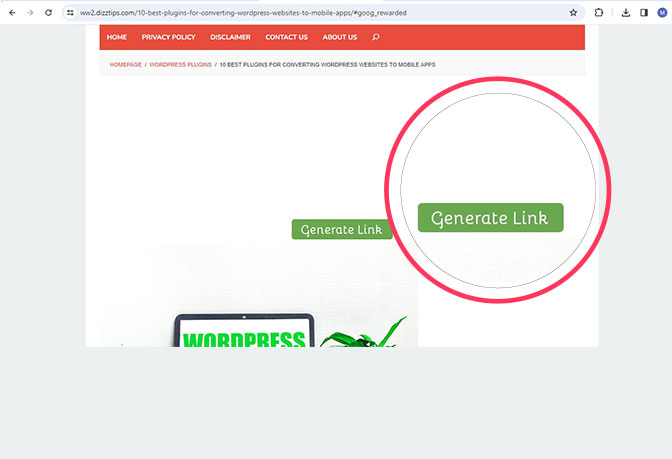 see an option to Generate Link