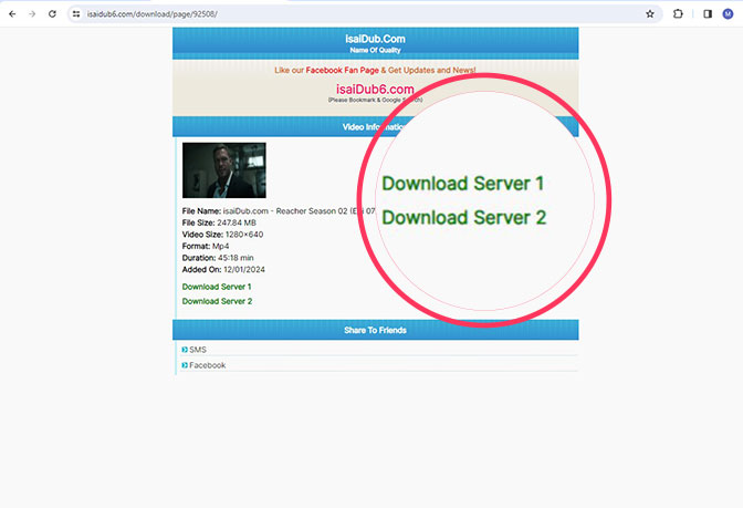 select a download server