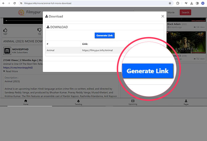 Click on the generate link, and your link is activated