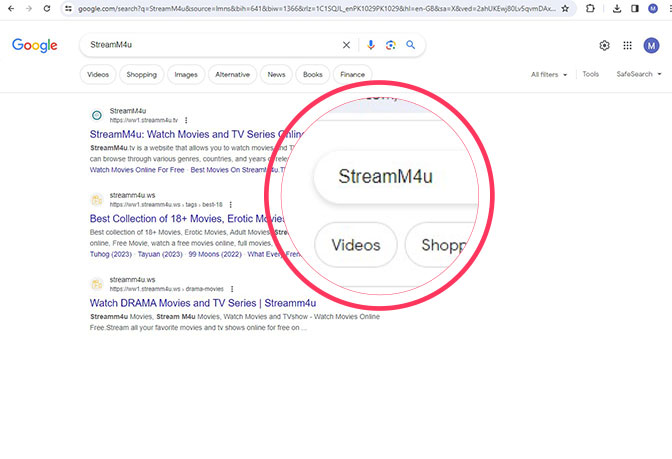 search for streamm4u.